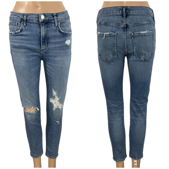Agolde Denim - Agolde Sophie High Rise Skinny Crop distressed Jeans  27 Style A018-843